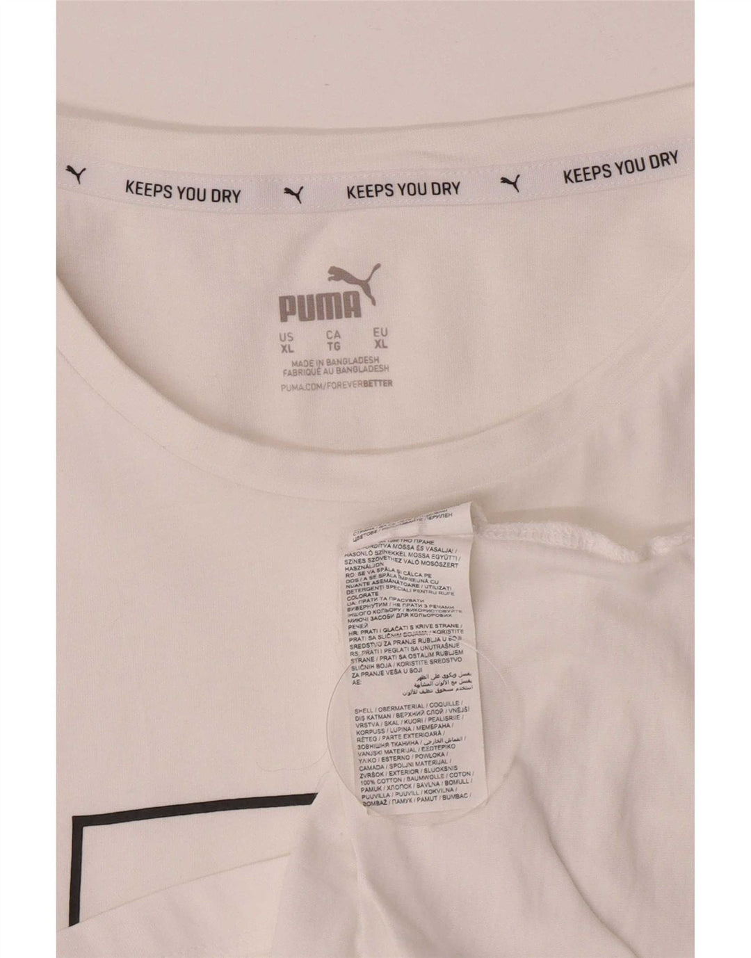 Męska koszulka z grafiką Puma, góra XL, biała bawełna