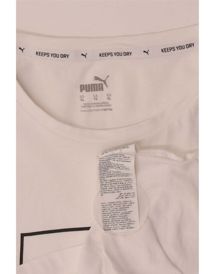 Męska koszulka z grafiką Puma, góra XL, biała bawełna