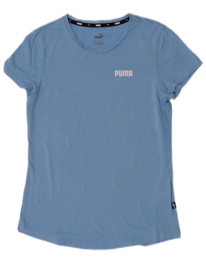 T-shirt damski Puma Top UK 10 Small, niebieski, bawełniany