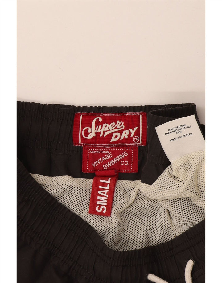 Męskie spodenki kąpielowe Superdry z grafiką, małe, szare, z poliestru