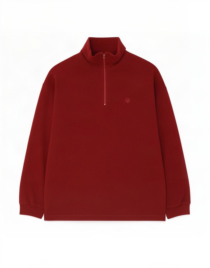 Męski sweter polarowy Sergio Tacchini XL, zapinany na zamek, bordowy poliester