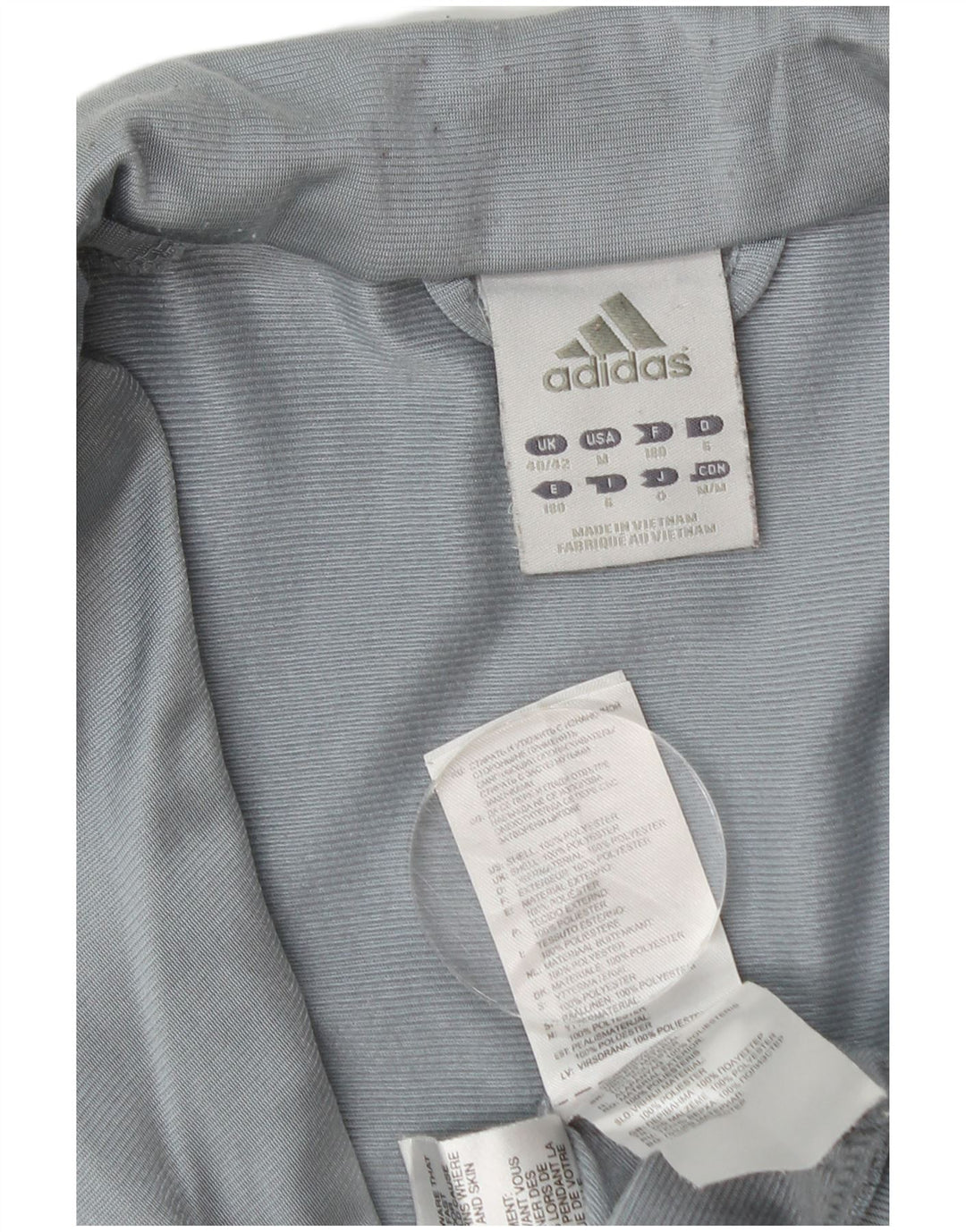 Adidas Męska bluza dresowa UK 40/42 Średni szary poliester z blokami kolorów
