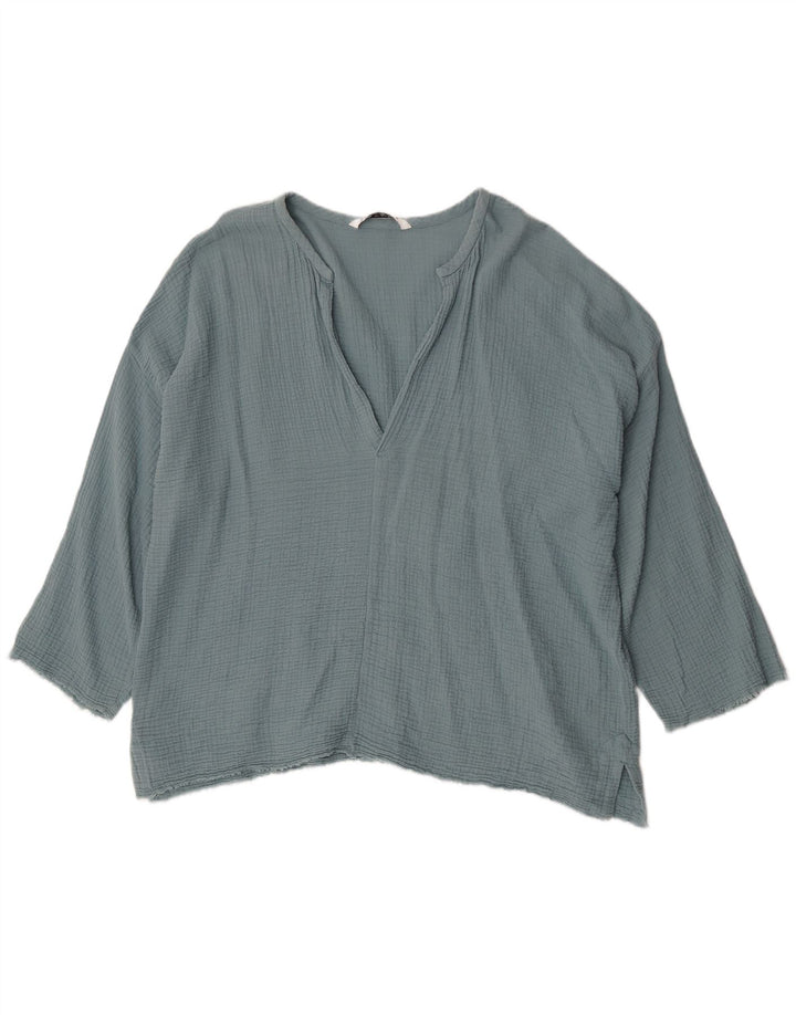 Damska tunika oversize Zara UK 18 XL, niebieska bawełna