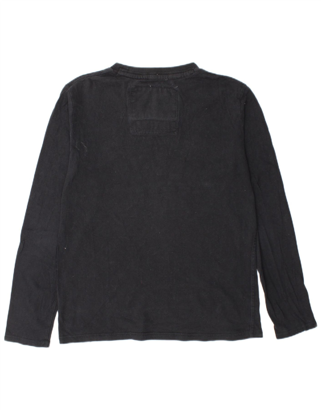 SUPERDRY Męski graficzny top z długim rękawem, duży, czarny, bawełniany