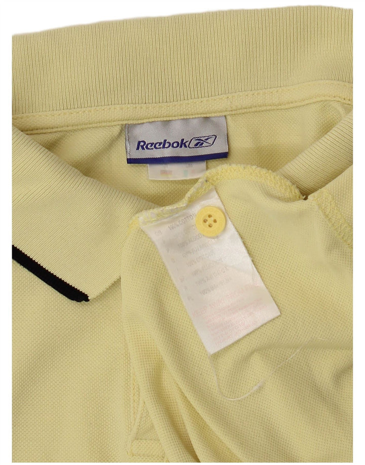Męska koszulka polo REEBOK, średnia żółta bawełna