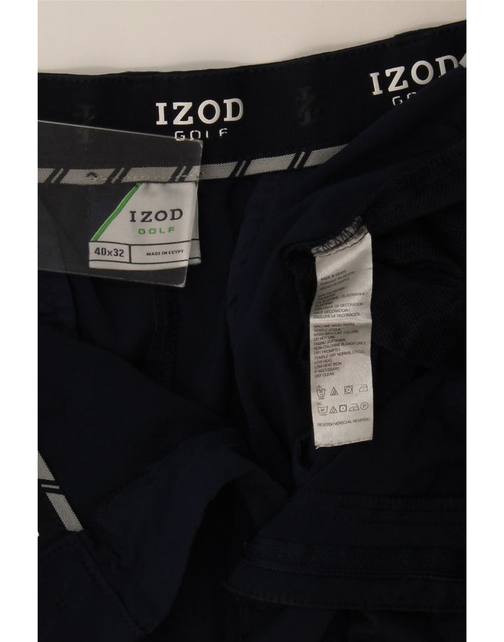 Męskie proste spodnie chino Izod W40 L30 Granatowy poliester