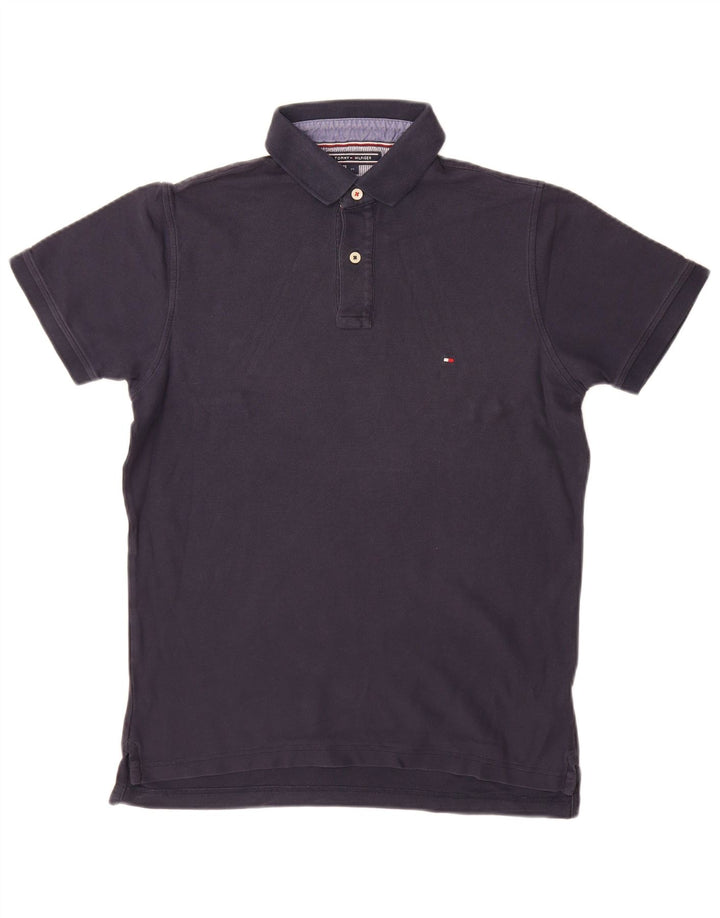 Męska koszulka polo TOMMY HILFIGER, średnia, granatowa, bawełniana