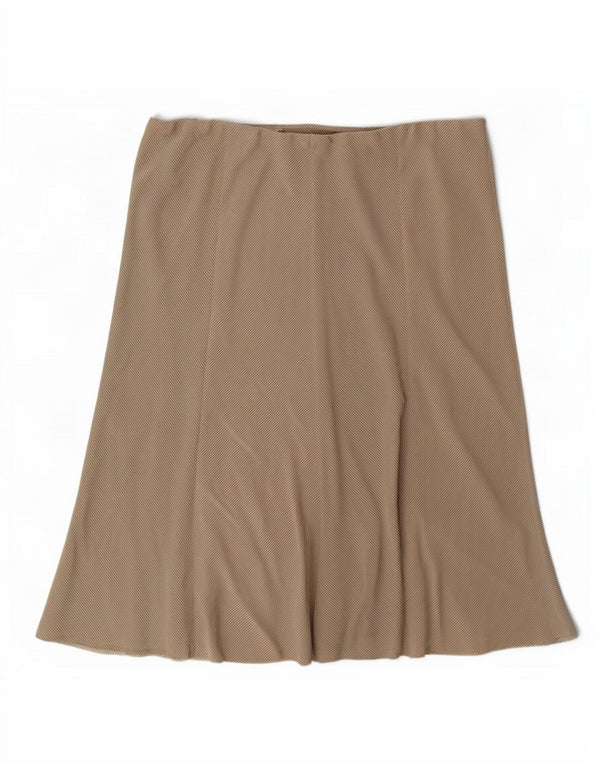 Marks & Spencer Rozkloszowana spódnica damska UK 18 XL W38 Beżowa kratka wiskoza