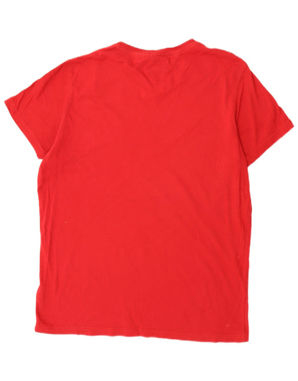 Męska koszulka z grafiką Tommy Hilfiger Top XL, czerwona, bawełniana