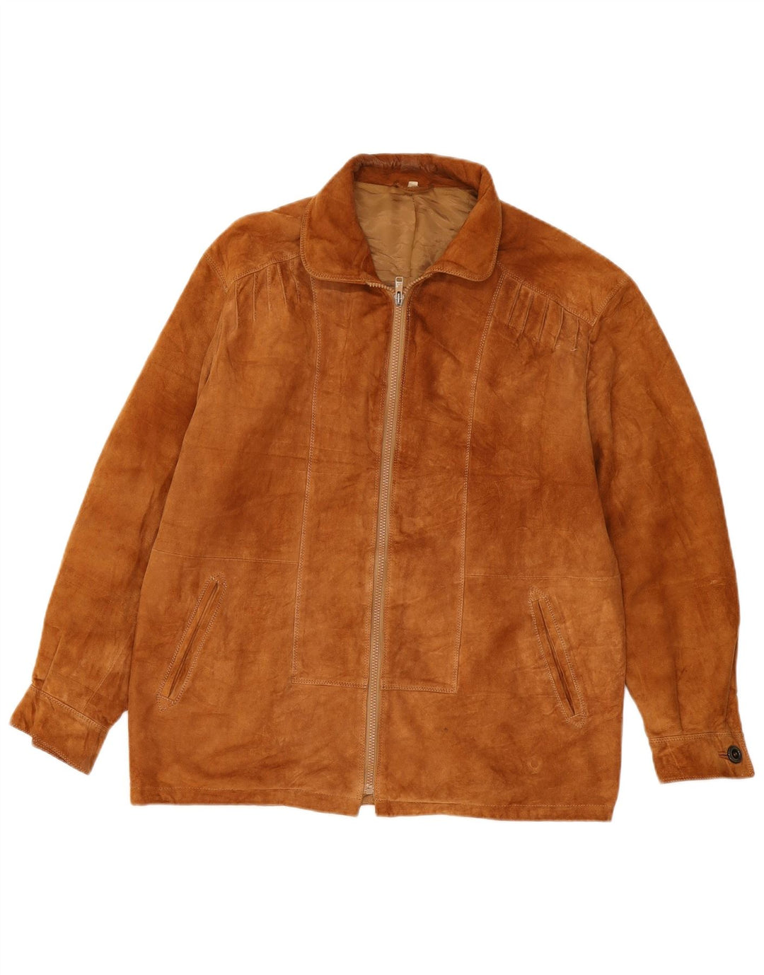 Męska kurtka zamszowa o luźnym kroju VINTAGE IT 44 XS w kolorze beżowym