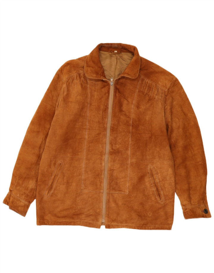 Męska kurtka zamszowa o luźnym kroju VINTAGE IT 44 XS w kolorze beżowym