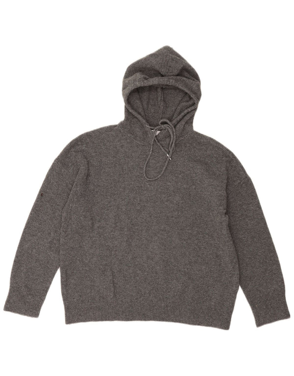 Damski sweter oversize z kapturem Zara UK 10, mały, szary poliester