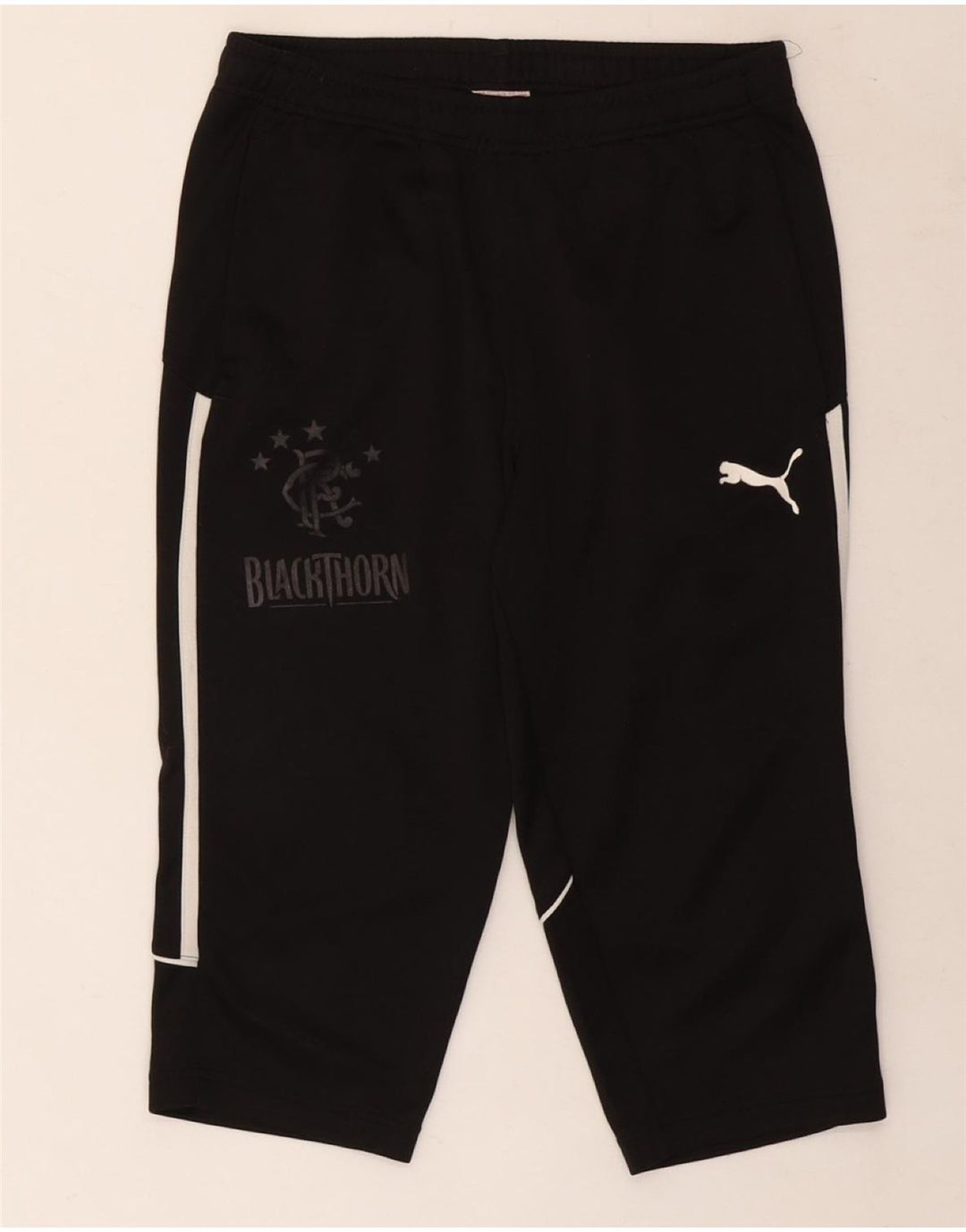 Męskie spodnie dresowe Puma Graphic Capri, małe, czarne, poliestrowe