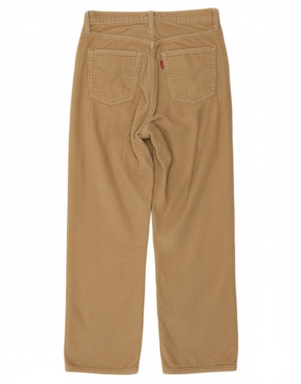 Damskie sztruksowe spodnie Levi's Ribcage Straight W26 L27 Beżowa bawełna