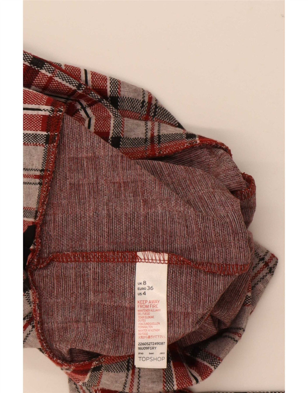 Damskie legginsy graficzne Topshop UK 8, małe, czerwone, poliestrowe w kratkę