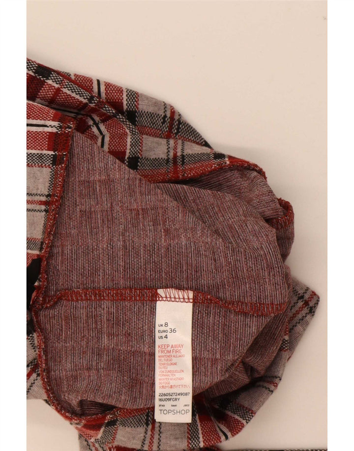 Damskie legginsy graficzne Topshop UK 8, małe, czerwone, poliestrowe w kratkę