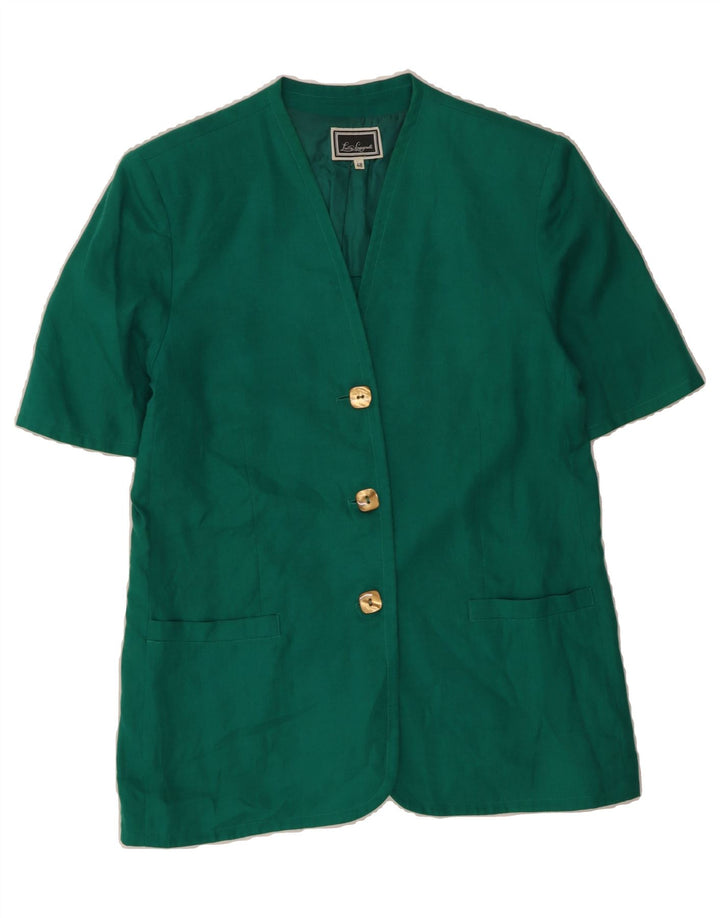 LUISA SPAGNOLI Womens 3 Button Short Sleeve Blazer Jacket IT 48 XL Green Vintage Luisa Spagnoli and Second-Hand Luisa Spagnoli from Messina Hembry 