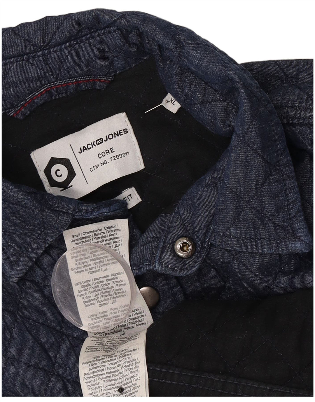 Koszula wierzchnia męska Jack & Jones, pikowana XL, granatowa, bawełniana