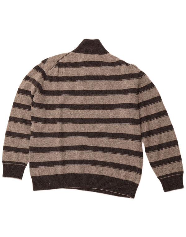 FILA Męski sweter z zamkiem błyskawicznym 2XL, szara wełniana w paski