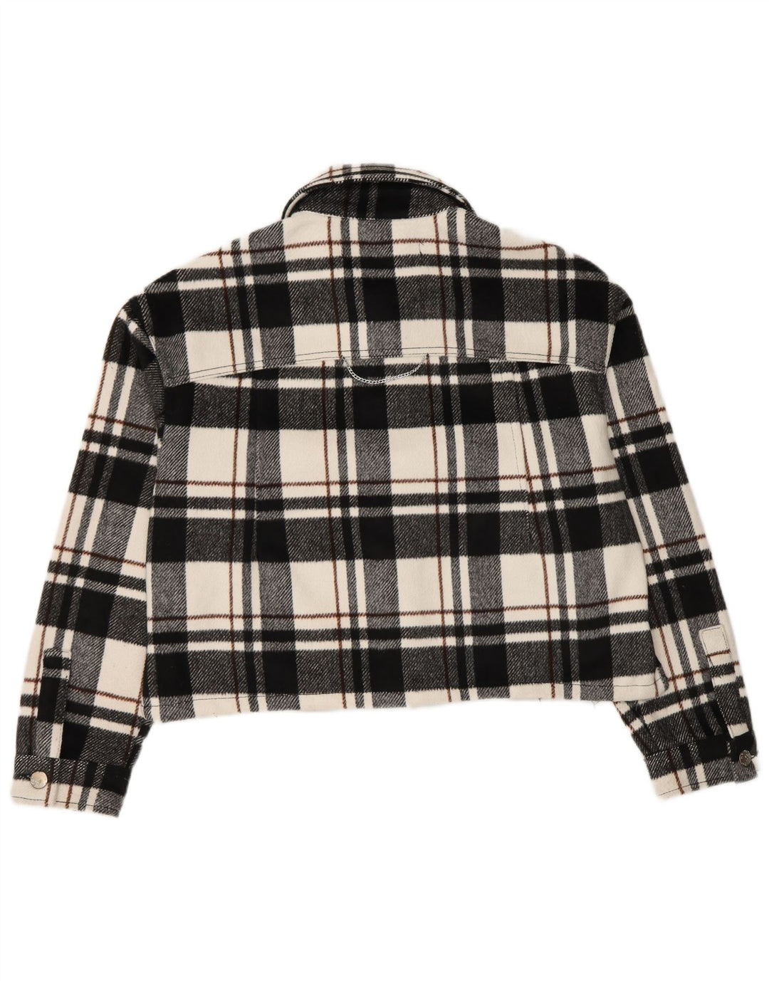 Damska krótka kurtka bomberka Zara Oversize UK 6 XS, poliester w czarną kratkę