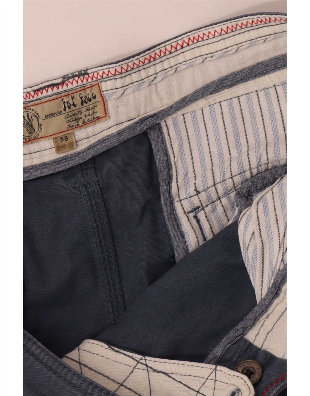 Męskie spodenki cargo Fat Face W38 XL granatowe, bawełniane