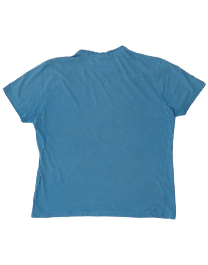 Męski T-shirt z grafiką Kappa, duży, niebieski