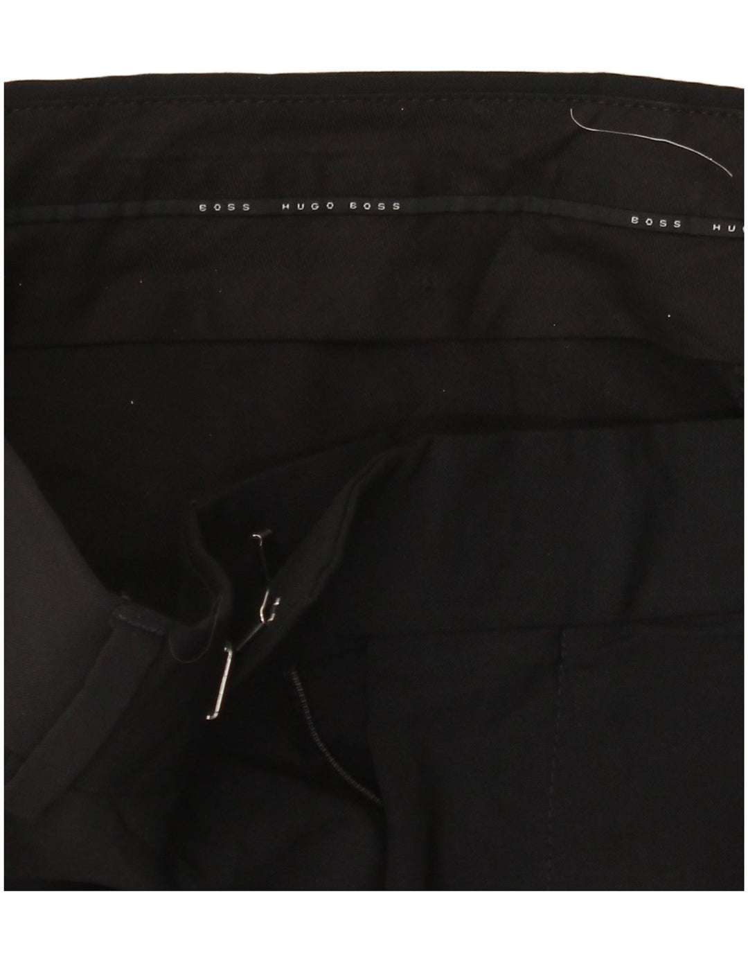 Damskie proste spodnie garniturowe Hugo Boss W36 L30 Czarne