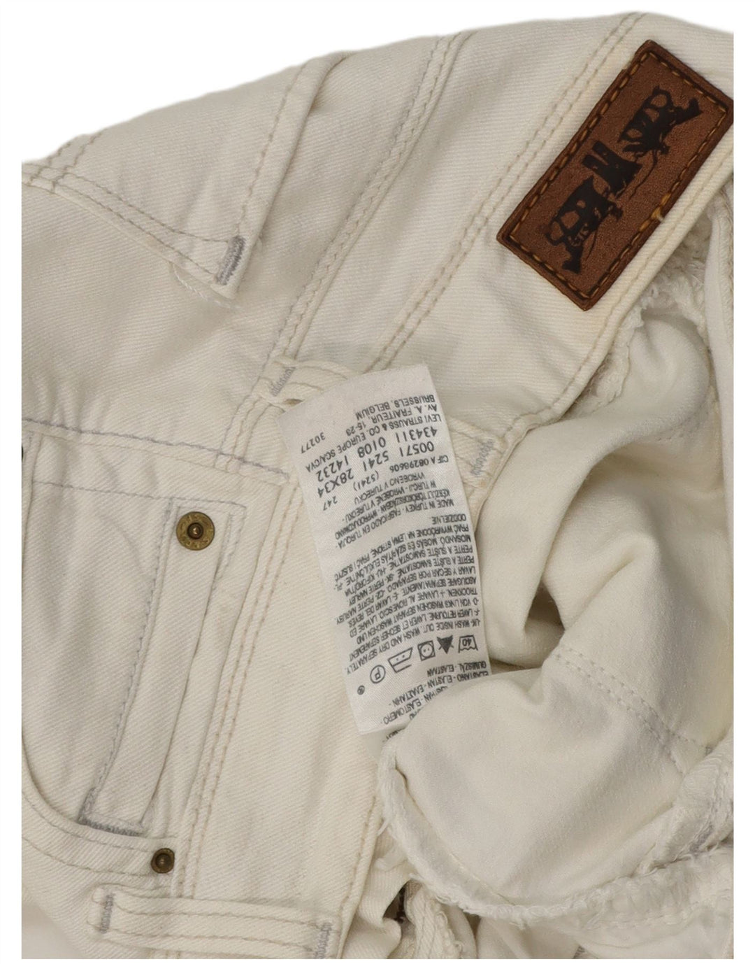 Damskie jeansy Levi's 571 Slim W28 L30 Biała bawełna