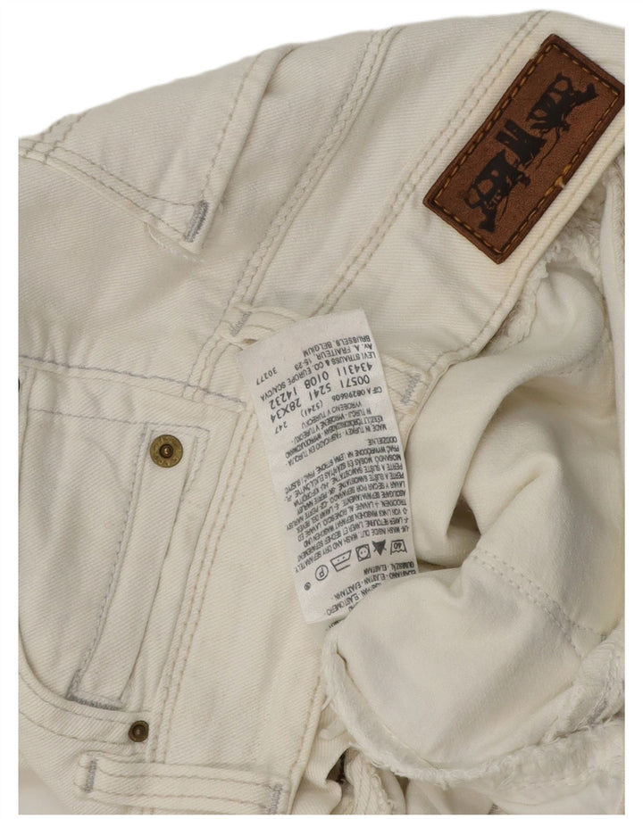 Damskie jeansy Levi's 571 Slim W28 L30 Biała bawełna