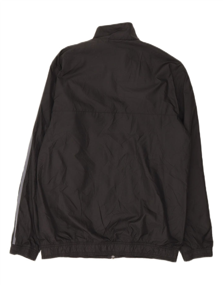 ADIDAS Mens Tracksuit Top Jacket UK 38/40 Medium Black Striped Polyester