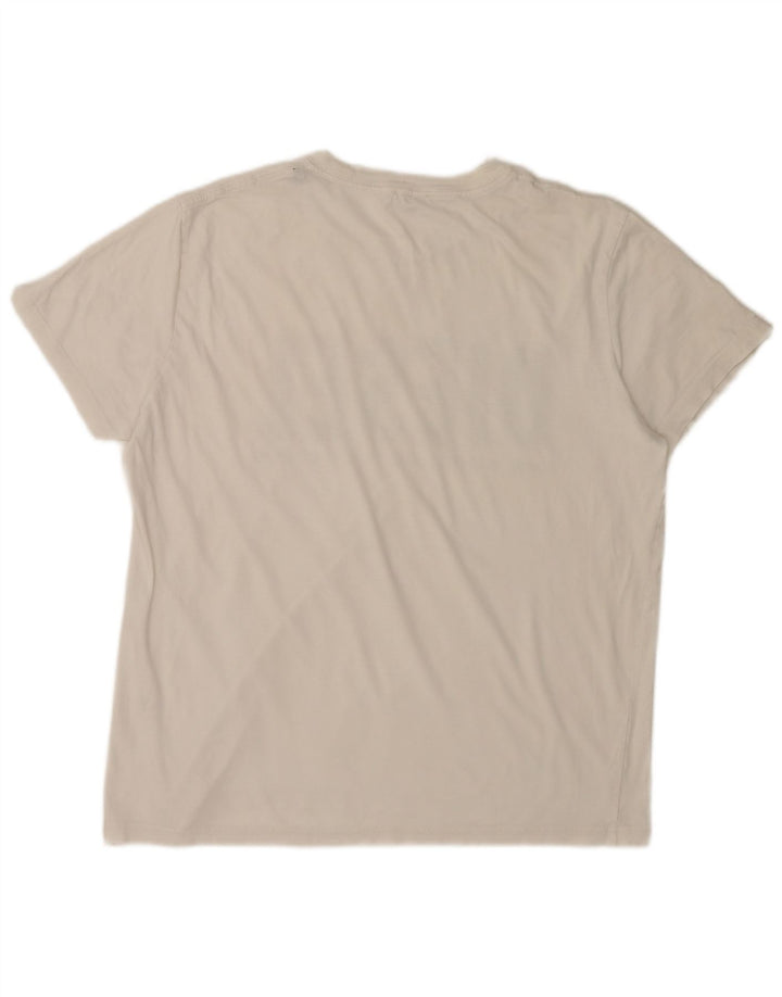 Męski T-shirt Diesel z grafiką, duży, w kolorze złamanej bieli
