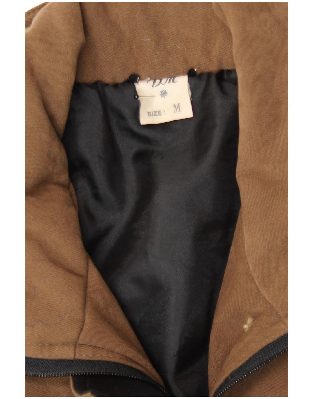 Vintage damski płaszcz oversize UK 14 w kolorze średniego brązu, poliamid blokowy