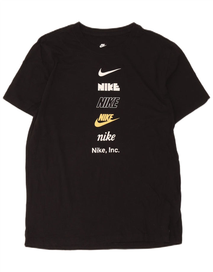 Męski T-shirt z grafiką Nike, duży, czarny, bawełniany