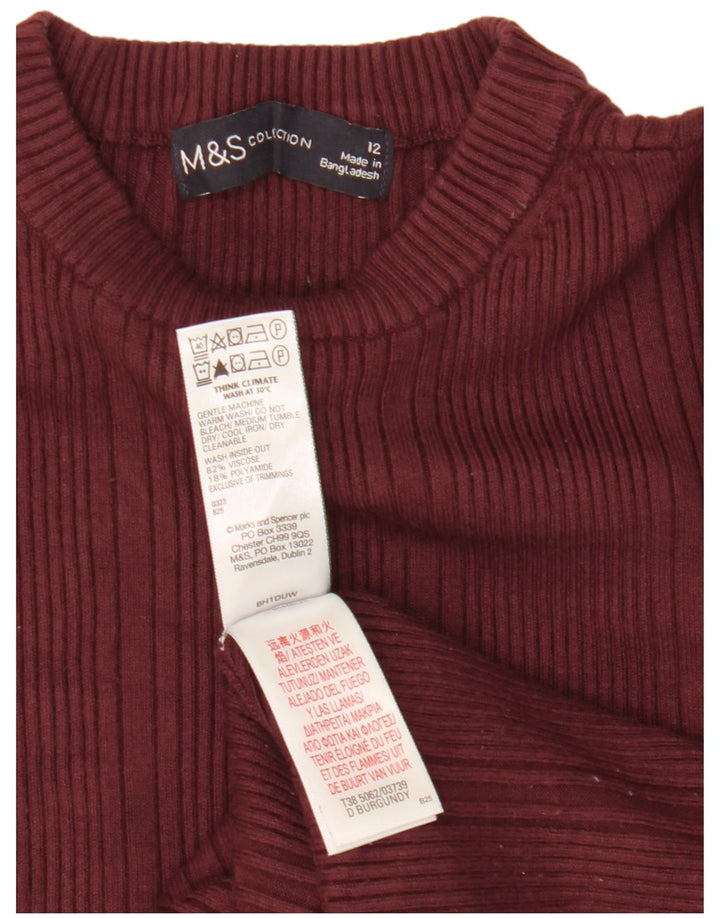 Marks & Spencer Damski sweter z okrągłym dekoltem, UK 12, średni burgund