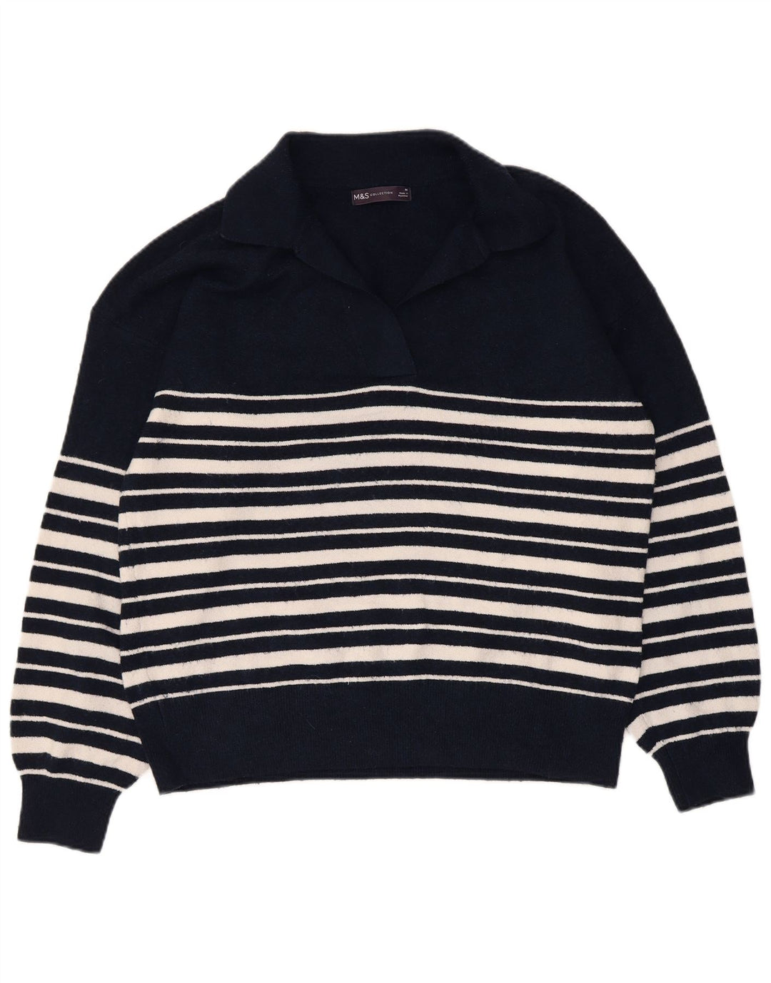 Damski sweter polo Marks & Spencer UK 14, średni granatowy
