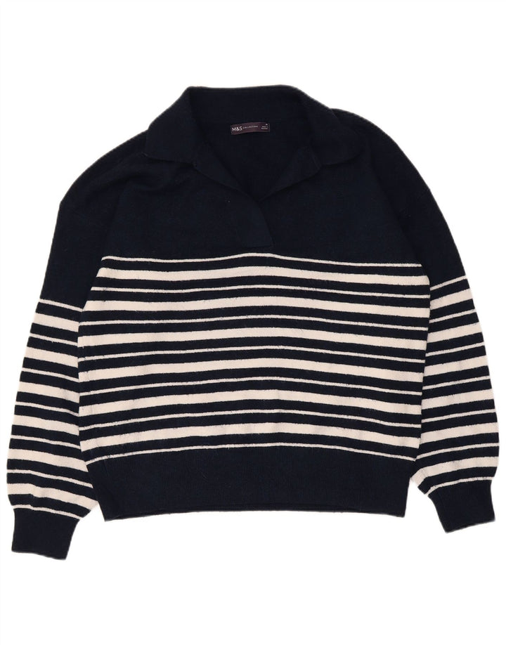 Damski sweter polo Marks & Spencer UK 14, średni granatowy