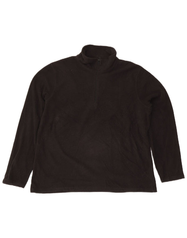 Męski sweter polarowy Mountain Warehouse z zamkiem błyskawicznym XL, czarny, poliestrowy