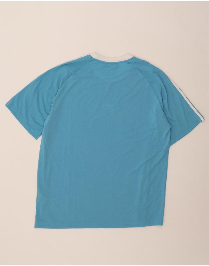 Adidas Męska koszulka Top 2XL z poliestru w niebieskie paski