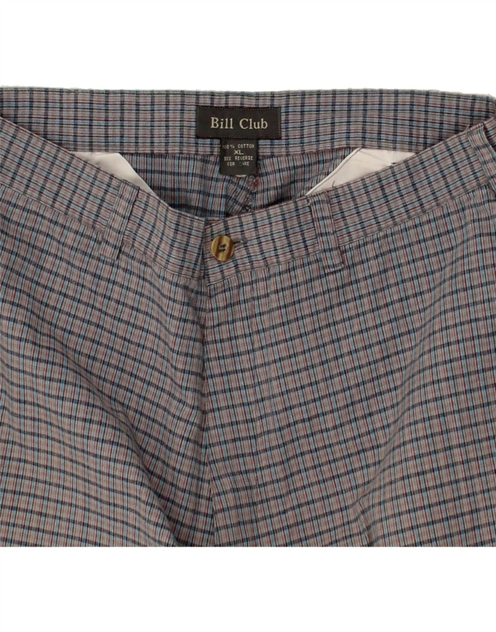 Męskie spodenki Chino VINTAGE W32 Średnio-szara bawełniana krata