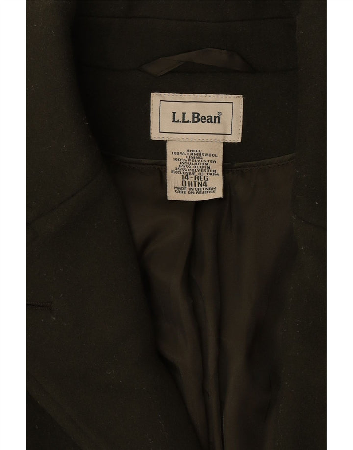 Płaszcz damski L.L.Bean US 14 XL Khaki z owczej wełny