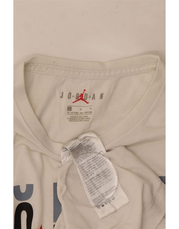 Chłopięcy T-shirt z grafiką JORDAN na 12-13 lat, duży, biały, bawełniany