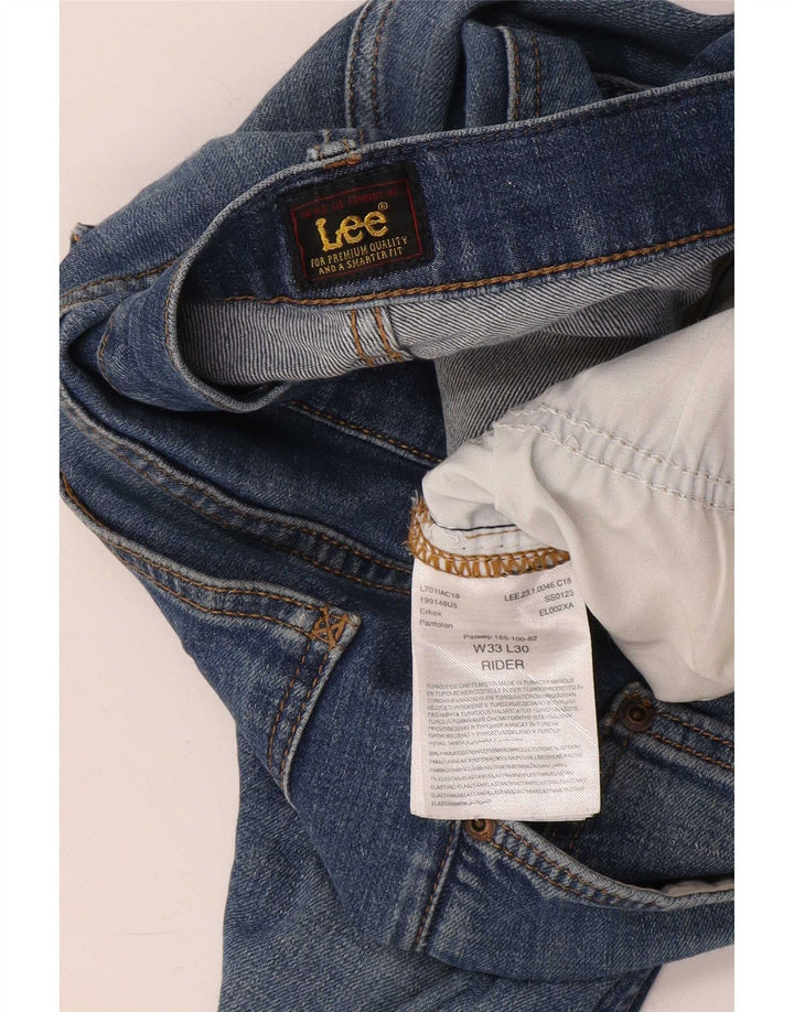 Męskie jeansy Lee Rider Cropped W33 L24 Niebieskie, bawełniane