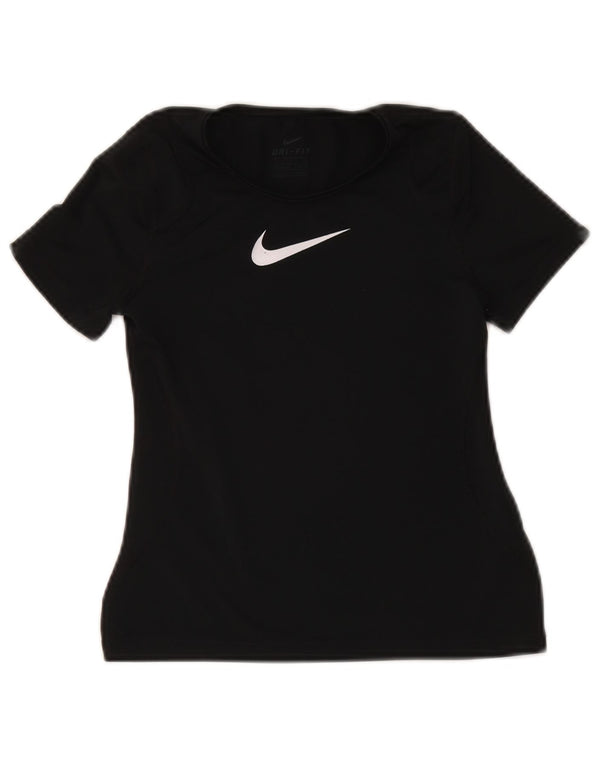 Dziewczęca koszulka Nike Dri Fit z grafiką, 8-9 lat, mała, czarna, poliester
