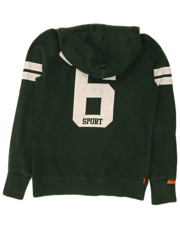 Damski sweter z kapturem Superdry Osaka Graphic, UK 14, średni zielony, bawełniany