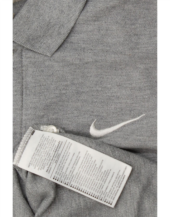 Męska koszulka polo Nike, średnioszara, bawełniana