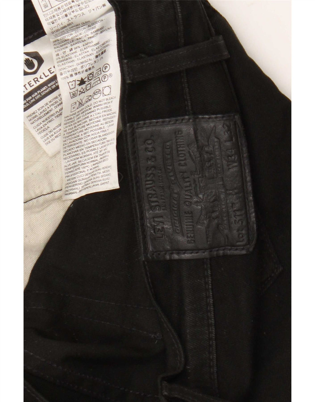 Męskie jeansy Levi's 511 Slim W34 L32 Czarna bawełna