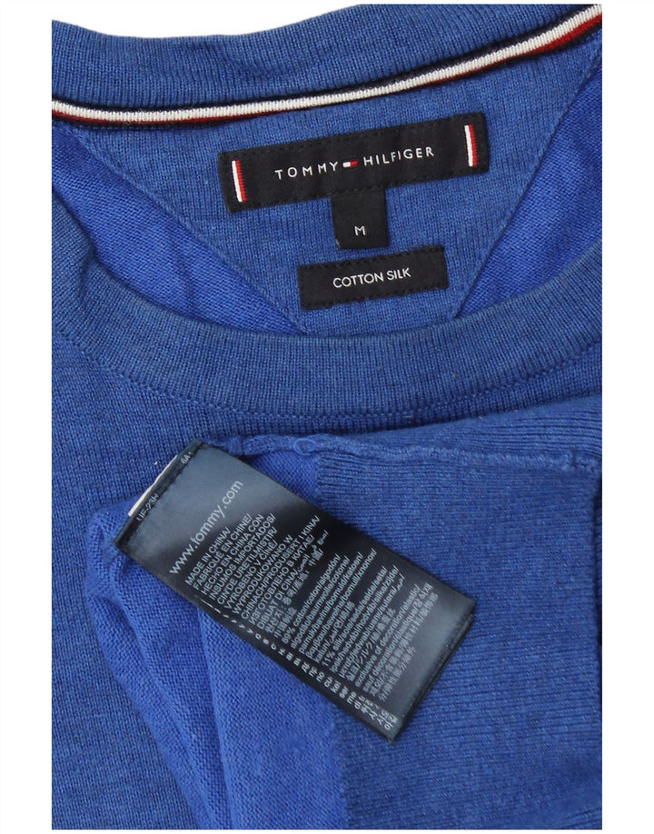 Męski sweter z okrągłym dekoltem Tommy Hilfiger, średnioniebieski, bawełniany