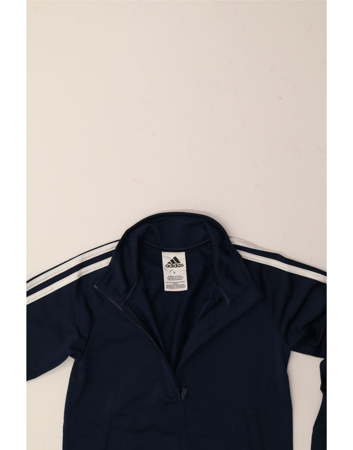ADIDAS Boys Tracksuit Top Jacket 5-6 Years Navy Blue Polyester Vintage Adidas and Second-Hand Adidas from Messina Hembry 