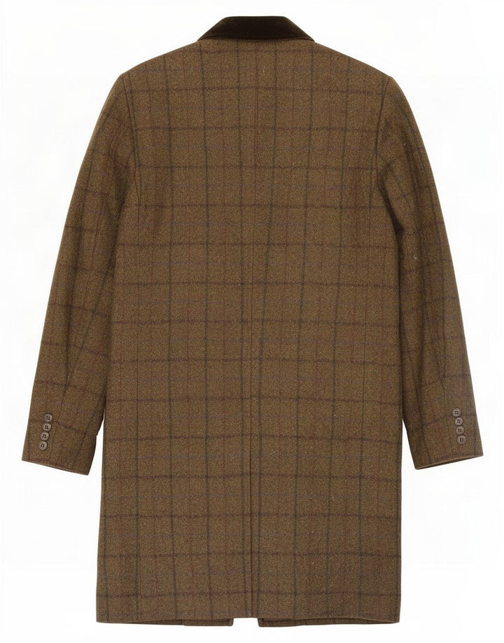Marks & Spencer Płaszcz męski UK 38, średnia khaki, wełna w kratkę