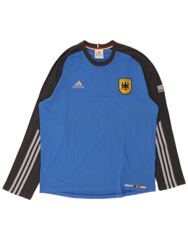 Adidas Męskie Deutschland Graphic Top z długim rękawem UK 44/46 Duży Niebieski